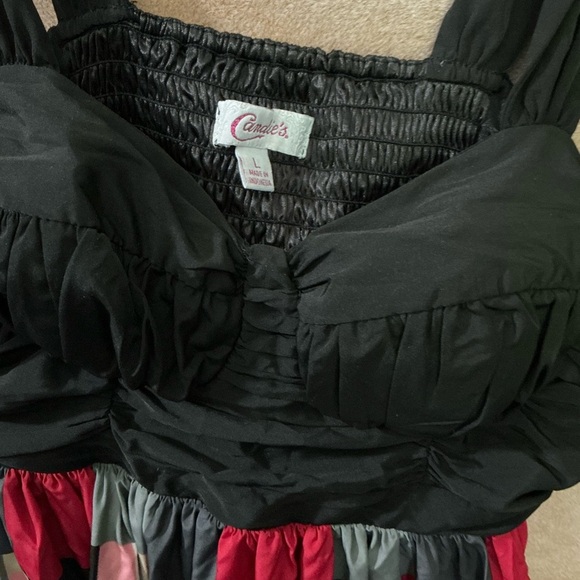 Candie's Black and Red Ruched Dress - Picture 6 of 9